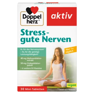 Abbildung der Produktverpackung Doppelherz aktiv Stress - gute Nerven Frontansicht